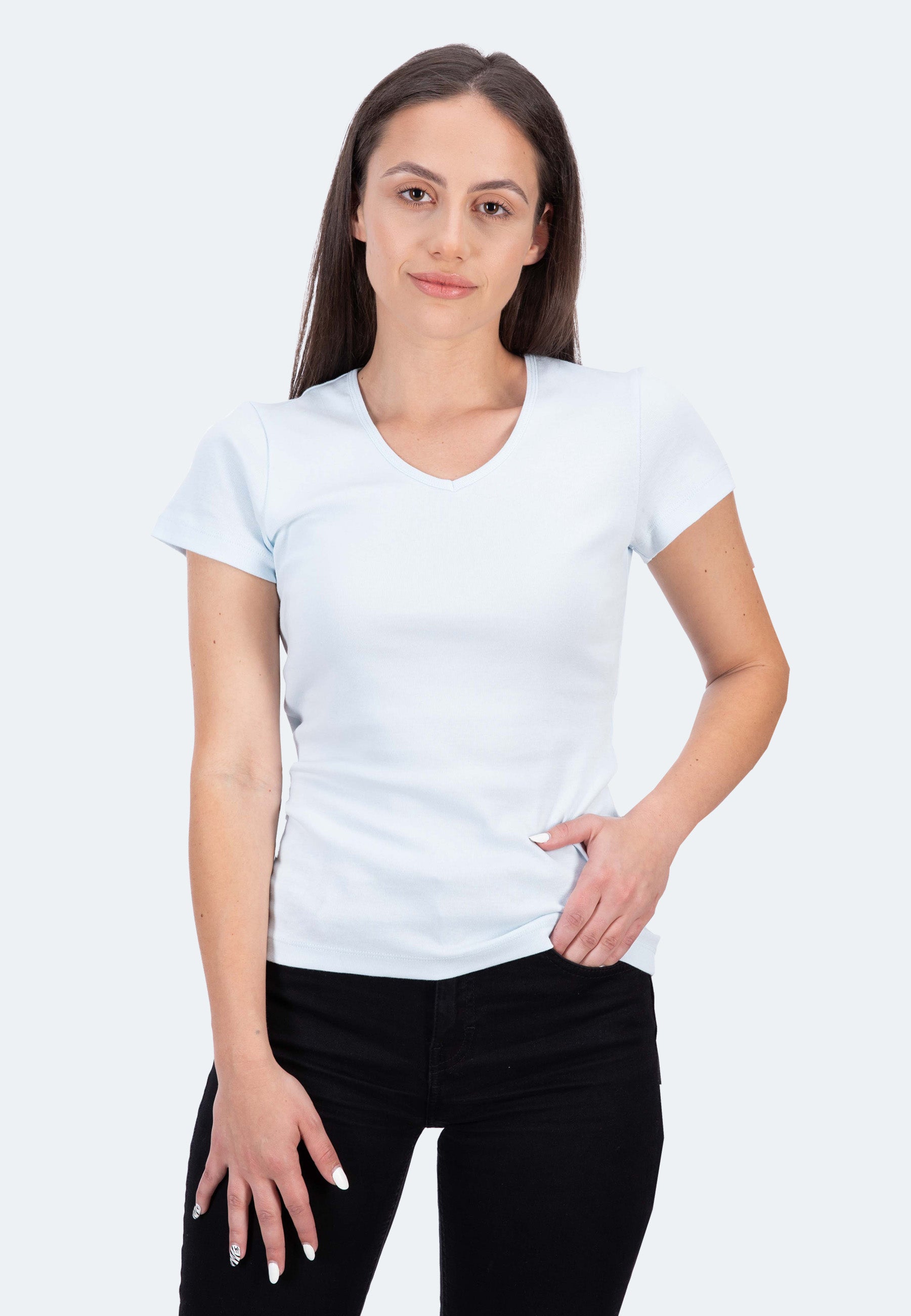 Ribbed T-shirt V-neck Efia