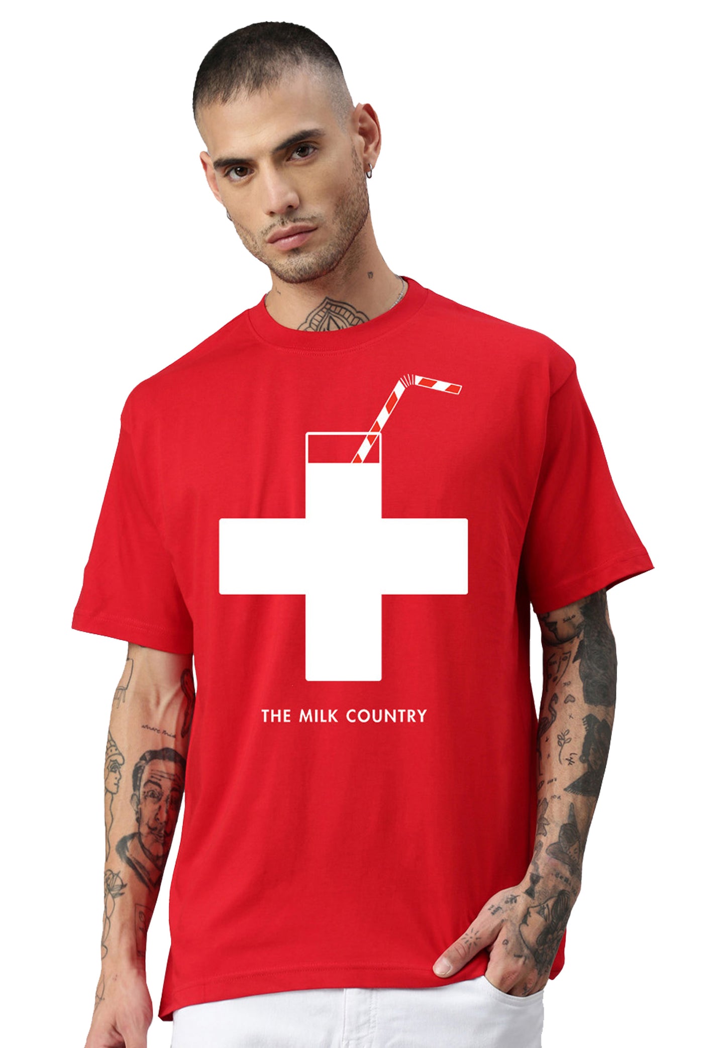 Switcher shirt Milk Country color/10 rouge
