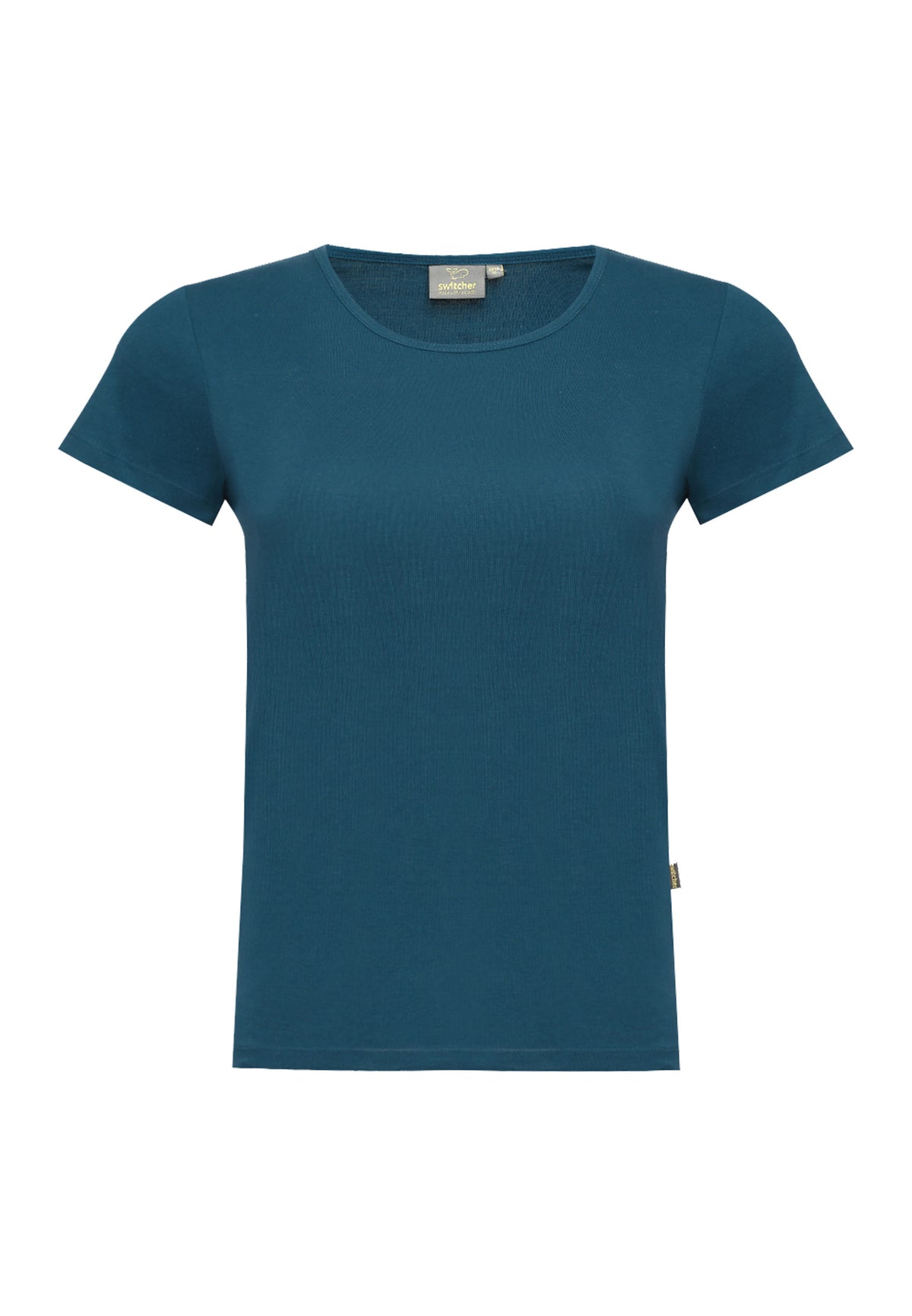 2850 Sally – Maglietta da donna sostenibile a costine con scollo rotondo
