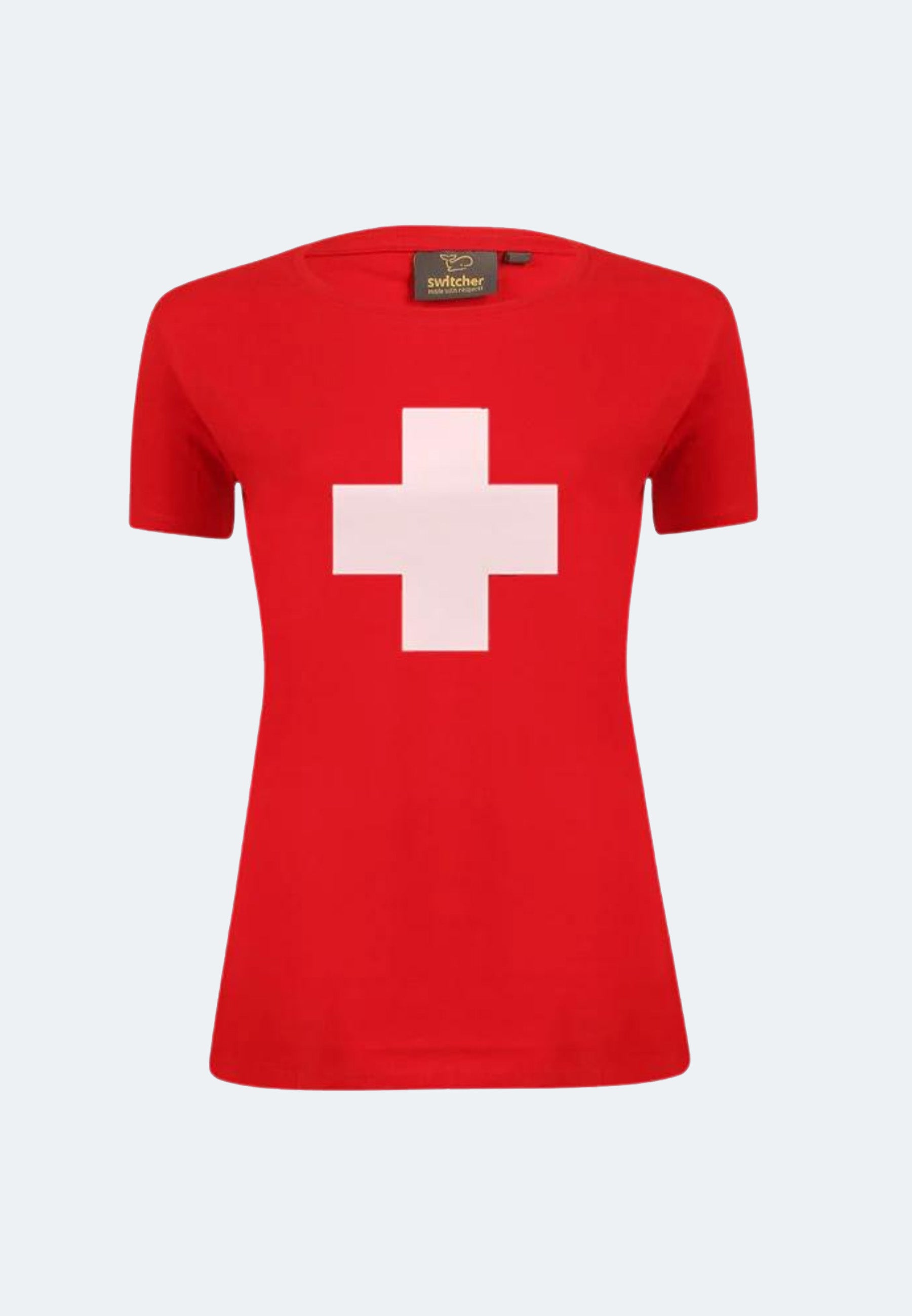 Switcher shirt lady Helvetica color/10 rouge