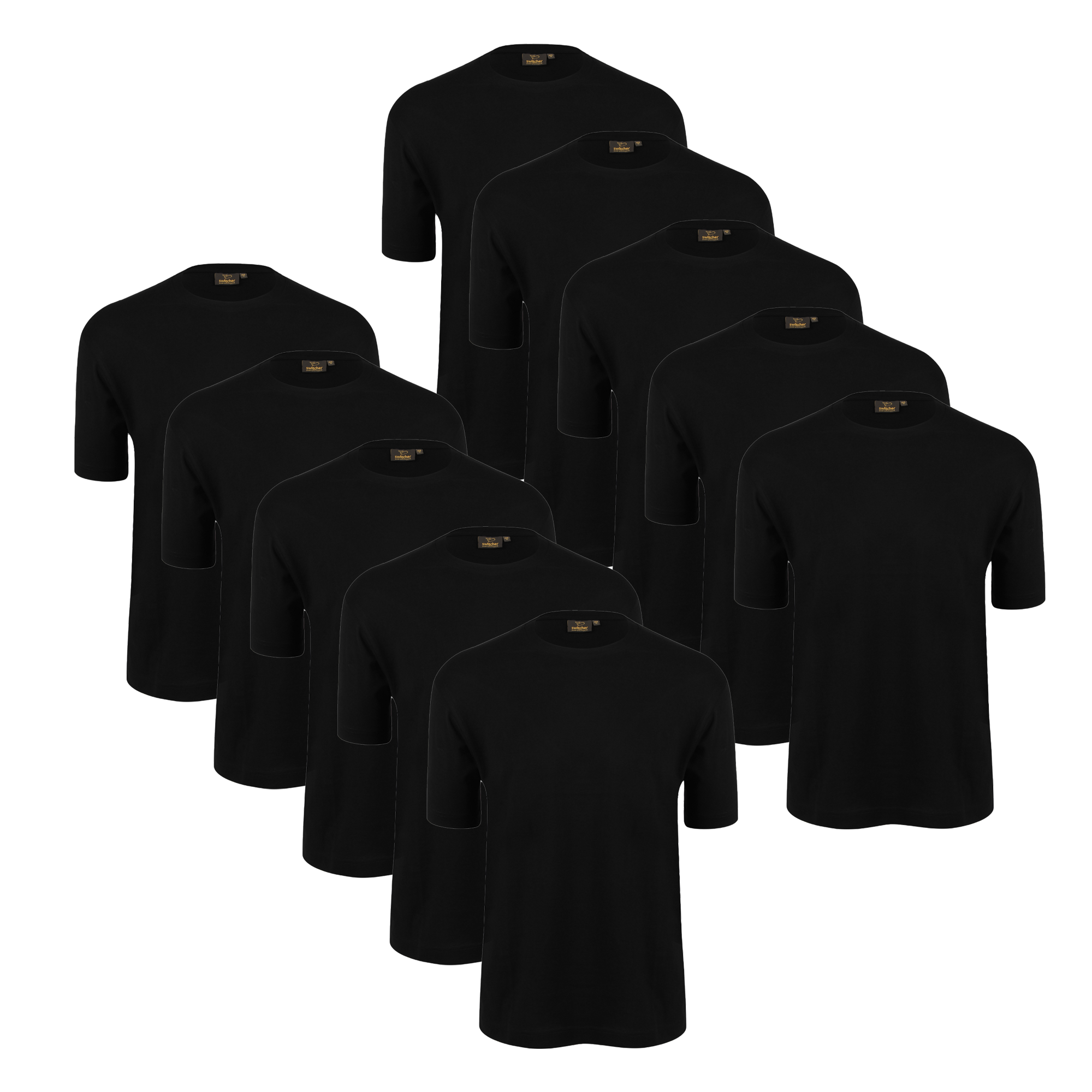 9-er Pack Classic T-Shirt Schwarz Bob 2001