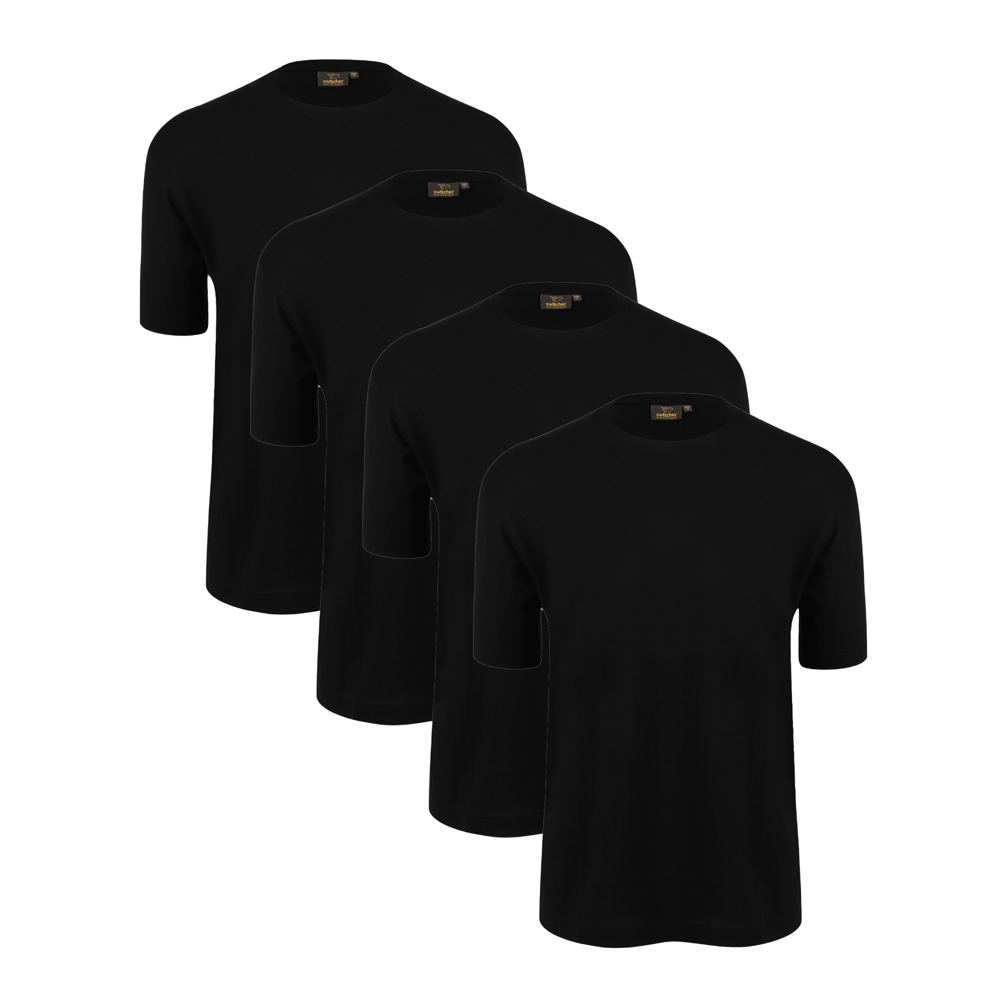 4-er-Pack-Classic T-Shirt Schwarz Bob 2001