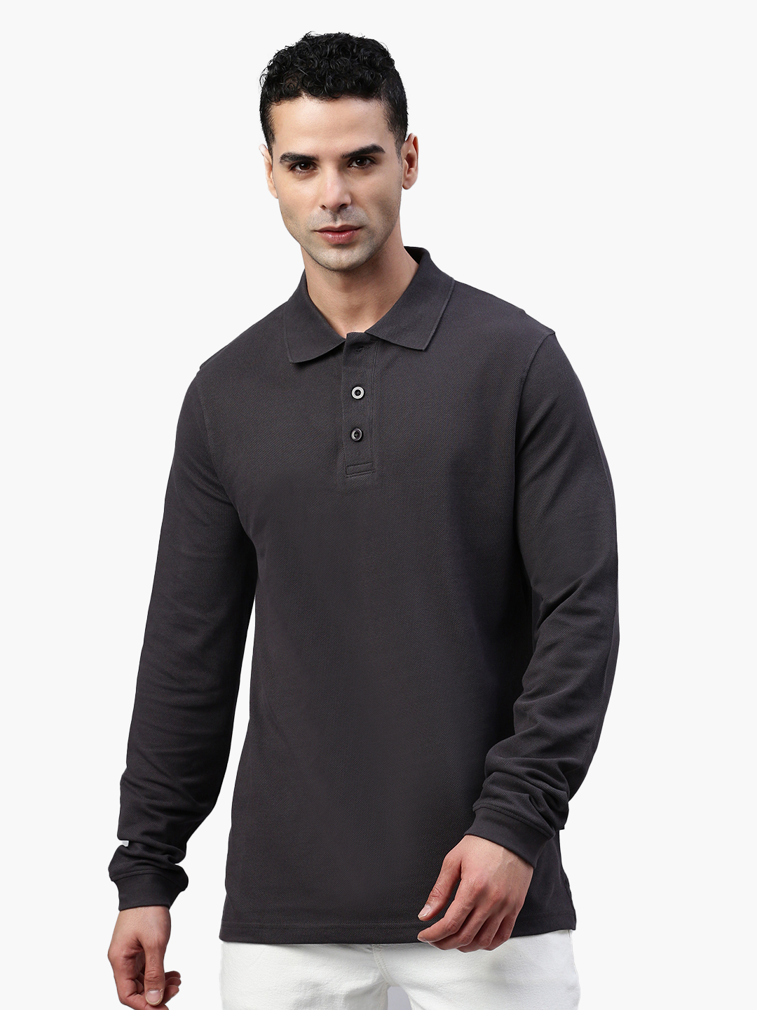 Langarm Baumwoll Piqué Poloshirt Ralph 4907