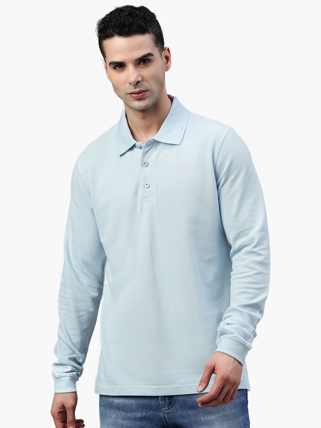 Langarm Baumwoll Piqué Poloshirt Ralph 4907