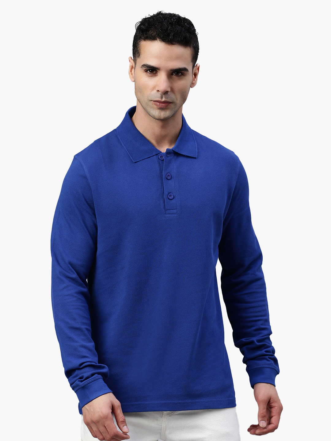 Langarm Baumwoll Piqué Poloshirt Ralph 4907