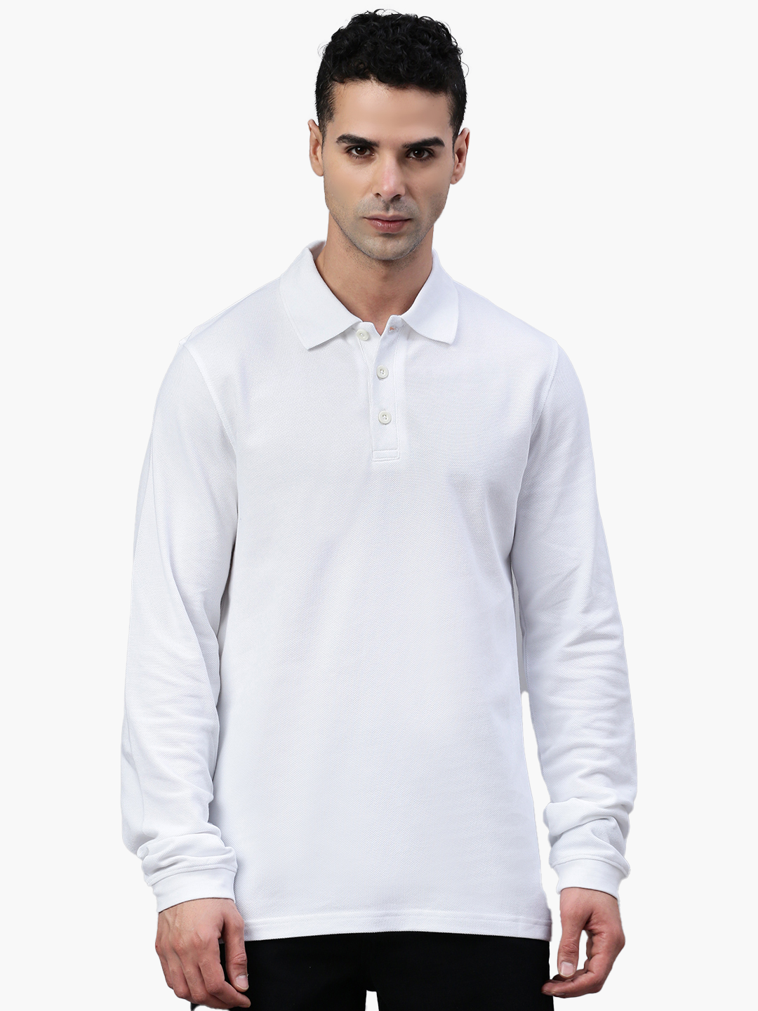 Langarm Baumwoll Piqué Poloshirt Ralph 4907