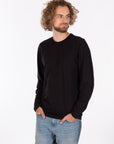 Schwarzes Herren-Langarm-T-Shirt