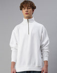 Weißes Troyer Sweatshirt für Männer 