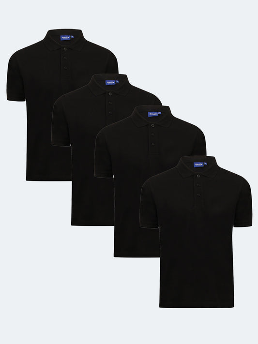 4-er-Pack Airtex Piqué Poloshirt Whale