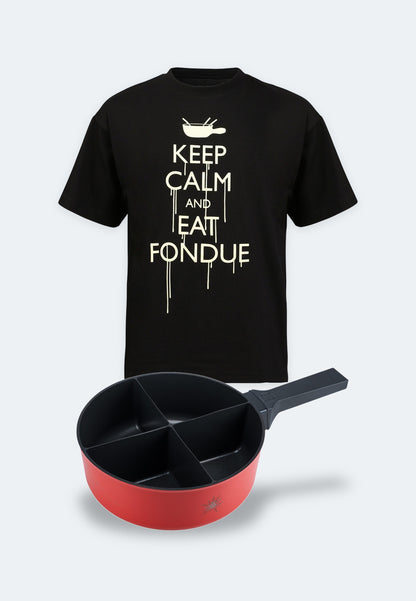 Set à fondue : 4 casseroles à fondue + t-shirt « EAT FONDUE »