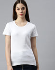 women crew neck tshirt blanc