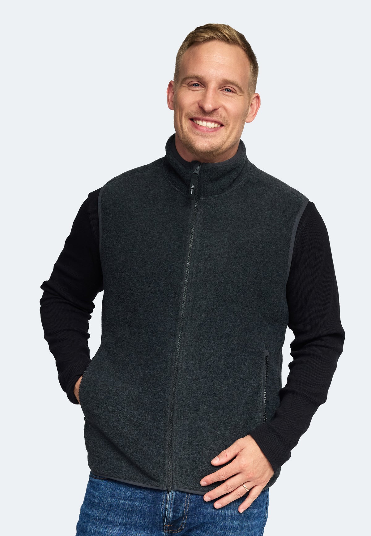 Gilet in pile Switcher, colore New Cortina/40 nero