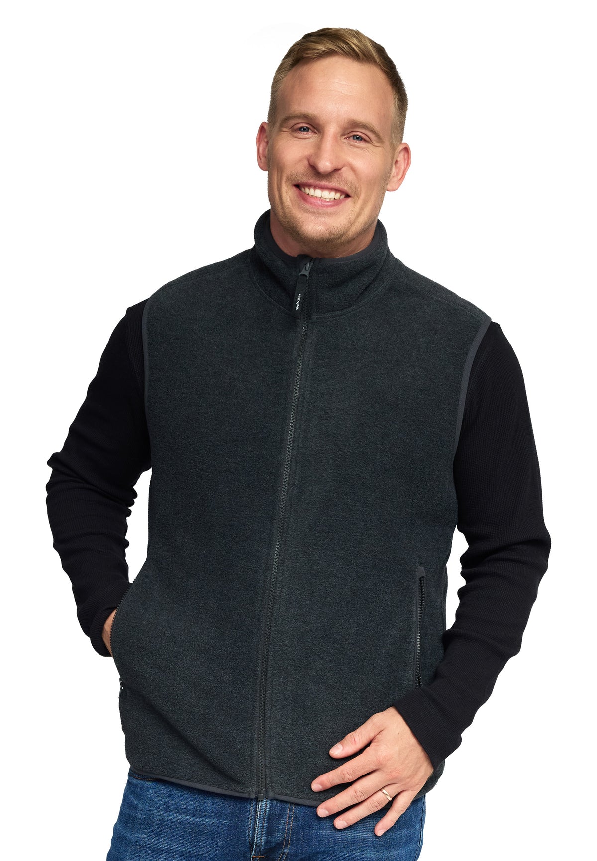 Gilet in pile Switcher, colore New Cortina/40 nero