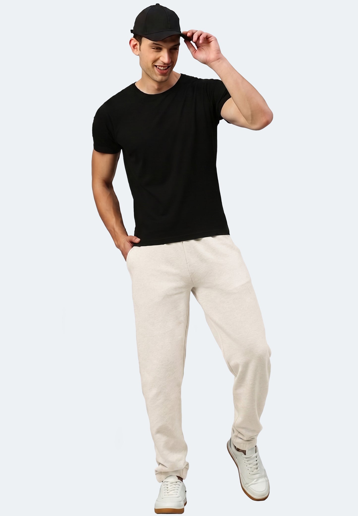 Pantalon de survêtement Switcher, couleur Jan / 603, blanc nuage