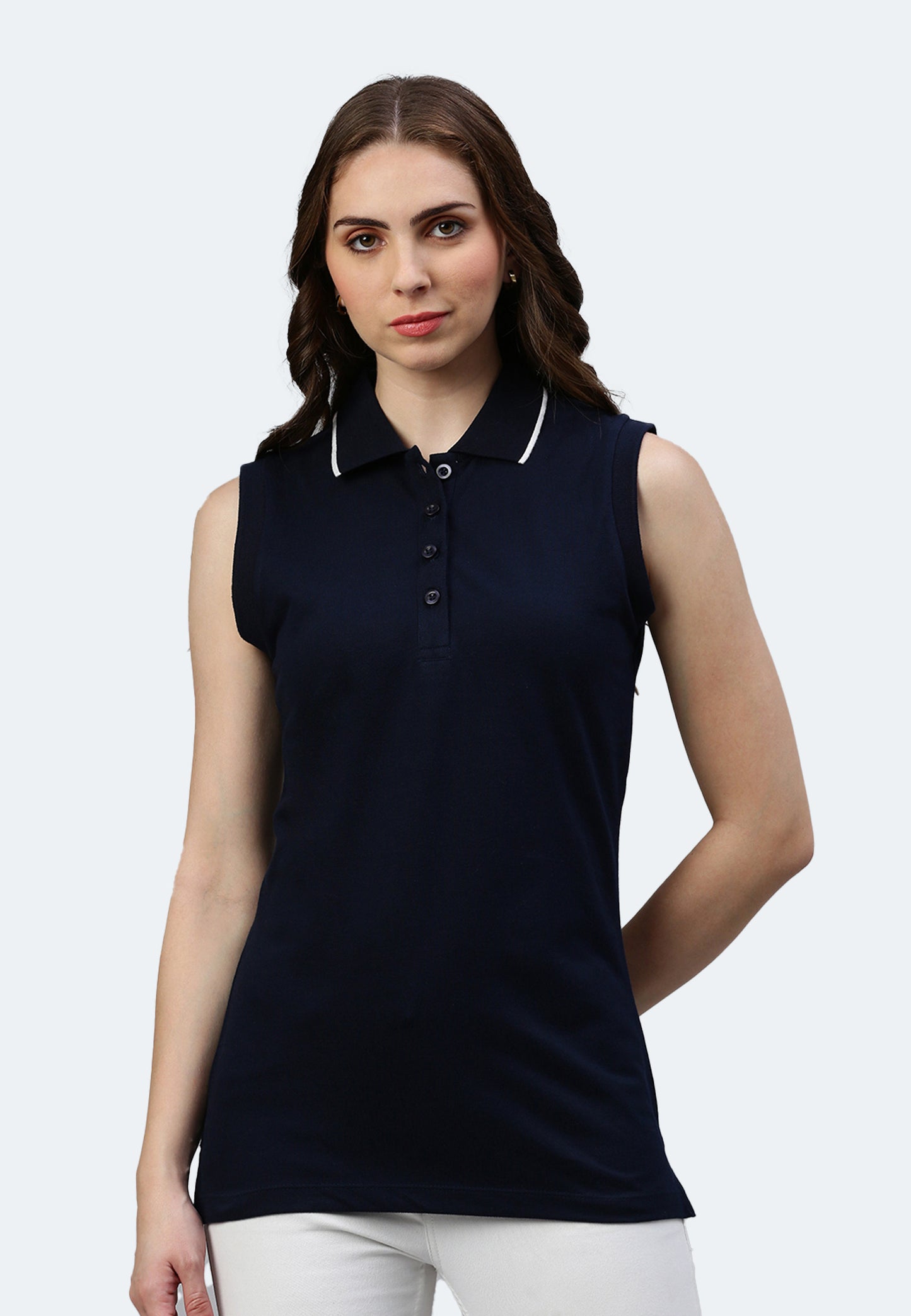 Ärmelloses Airtex Poloshirt Gabriela