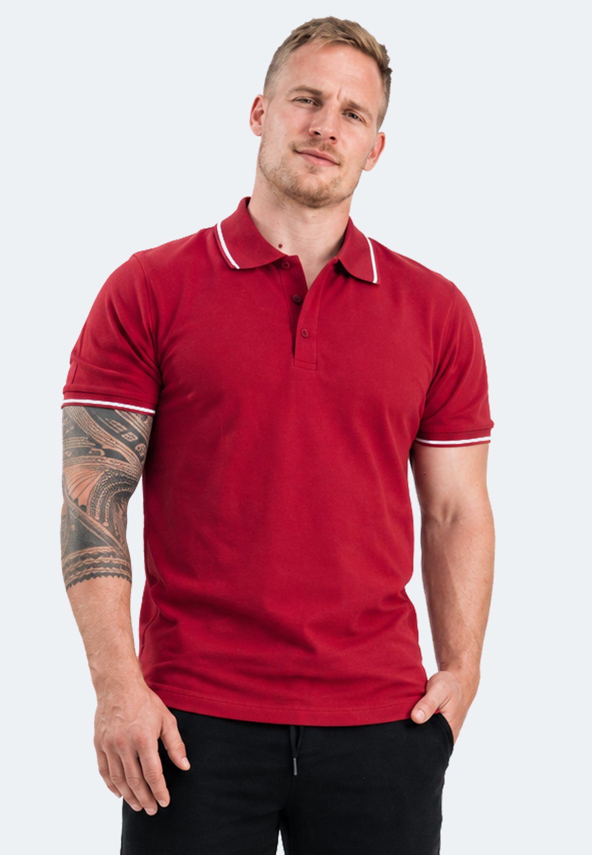 Switcher men's polo ben color/158 burgundy