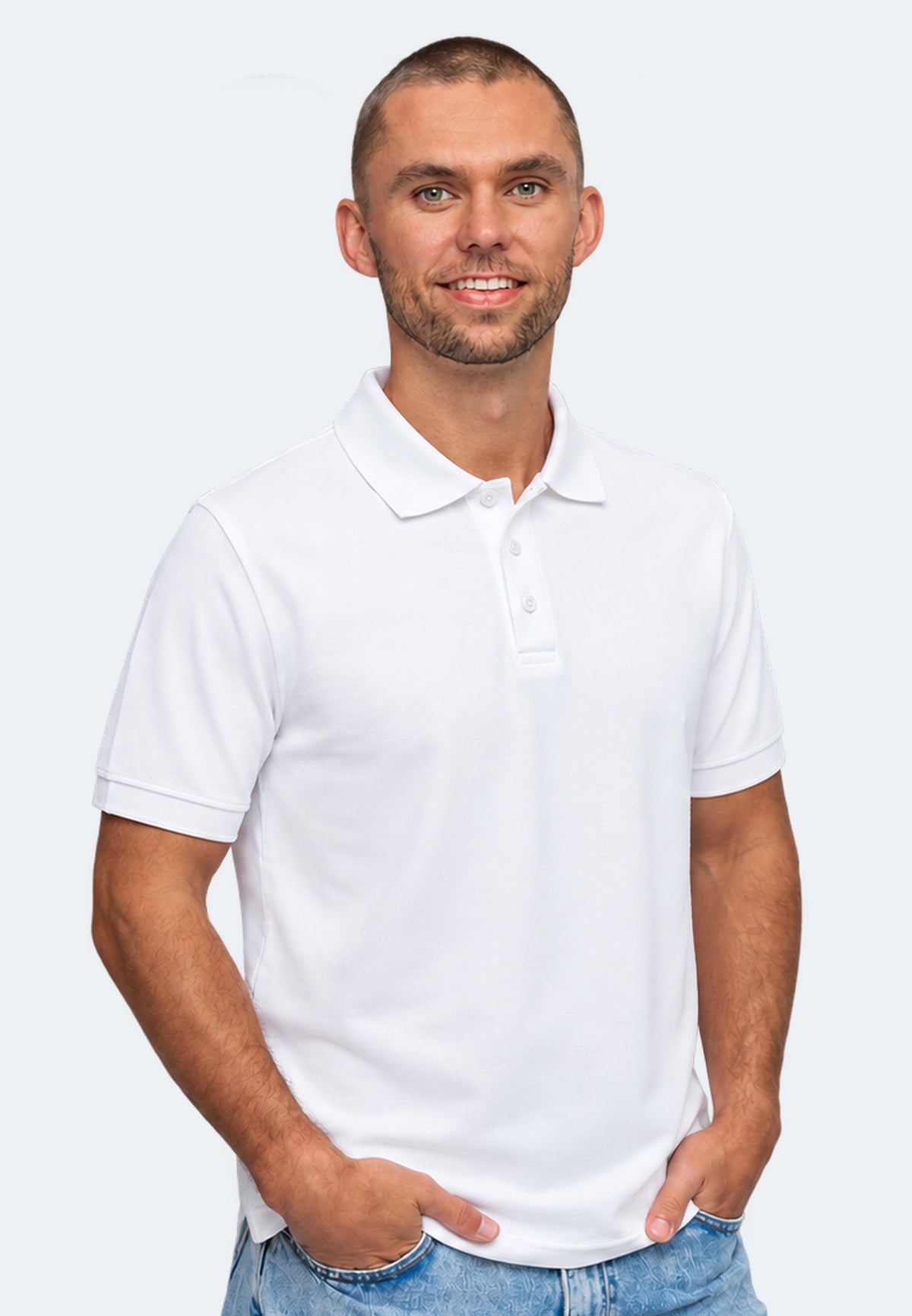 Switcher men's polo john color/1 blanc