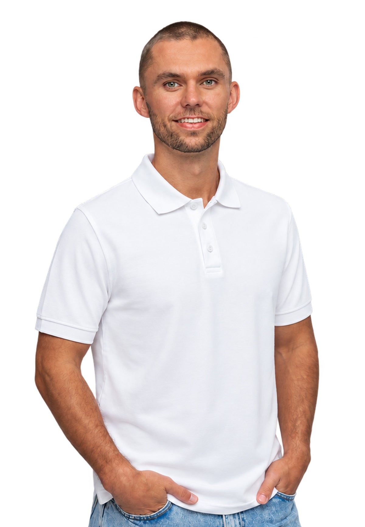 Switcher men's polo john color/1 blanc