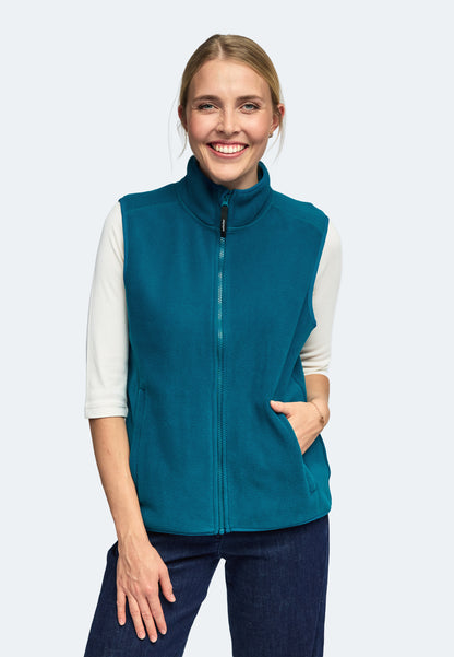Gilet in pile da donna Switcher, modello New Helsinki, colore 245 petrolio