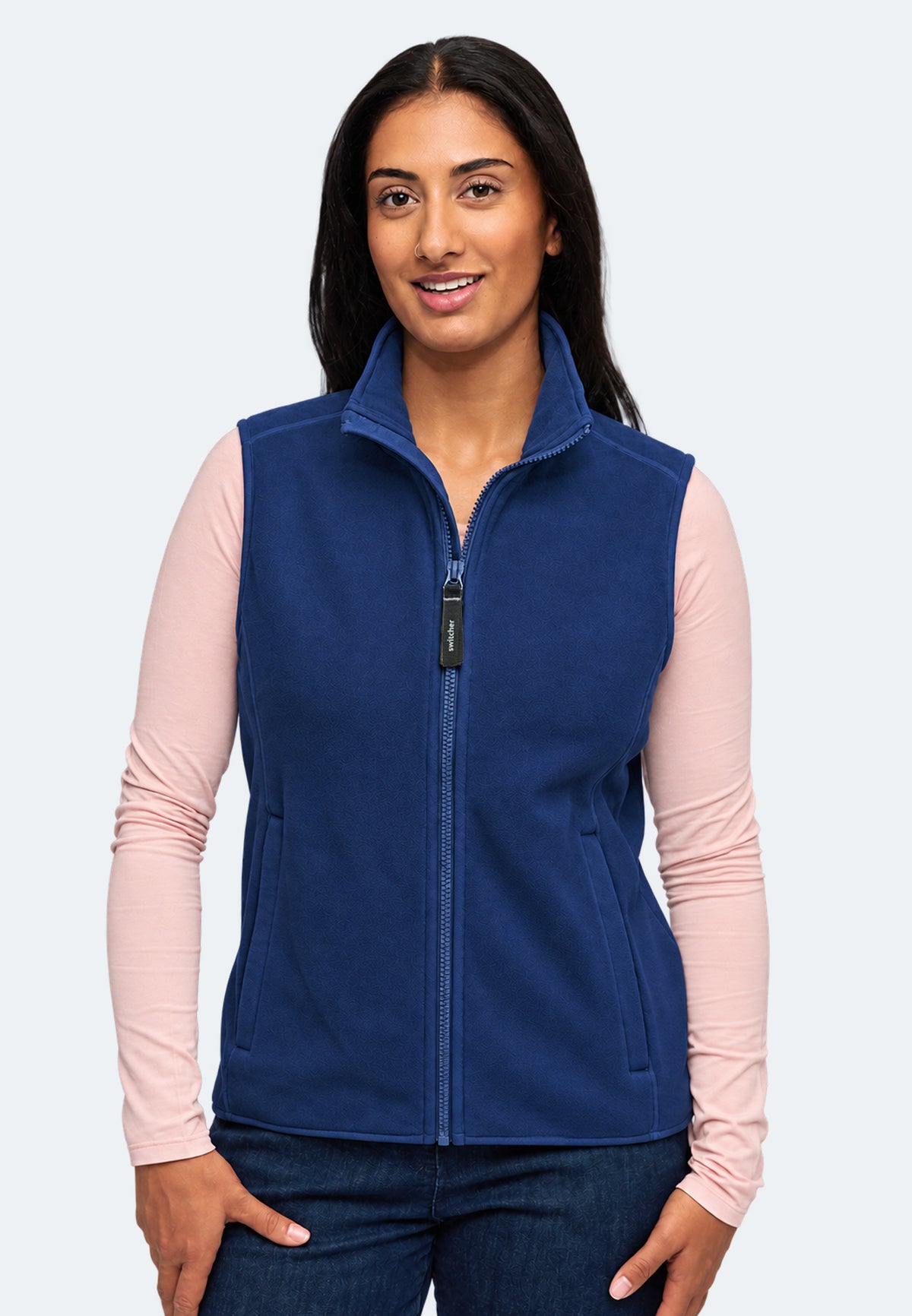 Gilet in pile da donna Switcher, modello New Helsinki, colore 20 marine