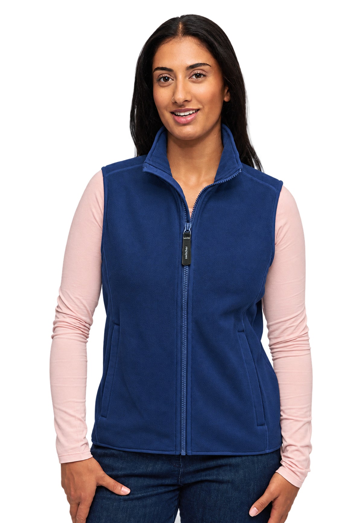 Gilet in pile da donna Switcher, modello New Helsinki, colore 20 marine