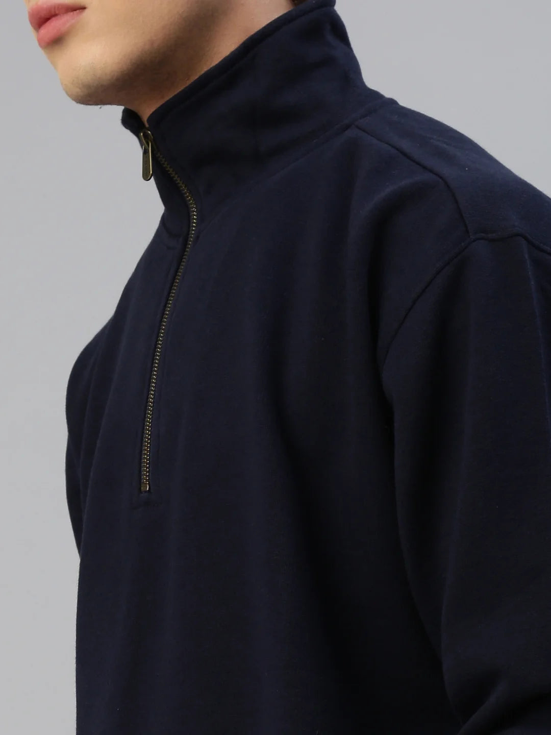 herren-oslo-baumwoll-polyester-premium-quarter-zip-sweatshirt-marine-zoom
