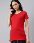 Frauen T-Shirt-Rundhals-T-Shirt-Rot-Switcher
