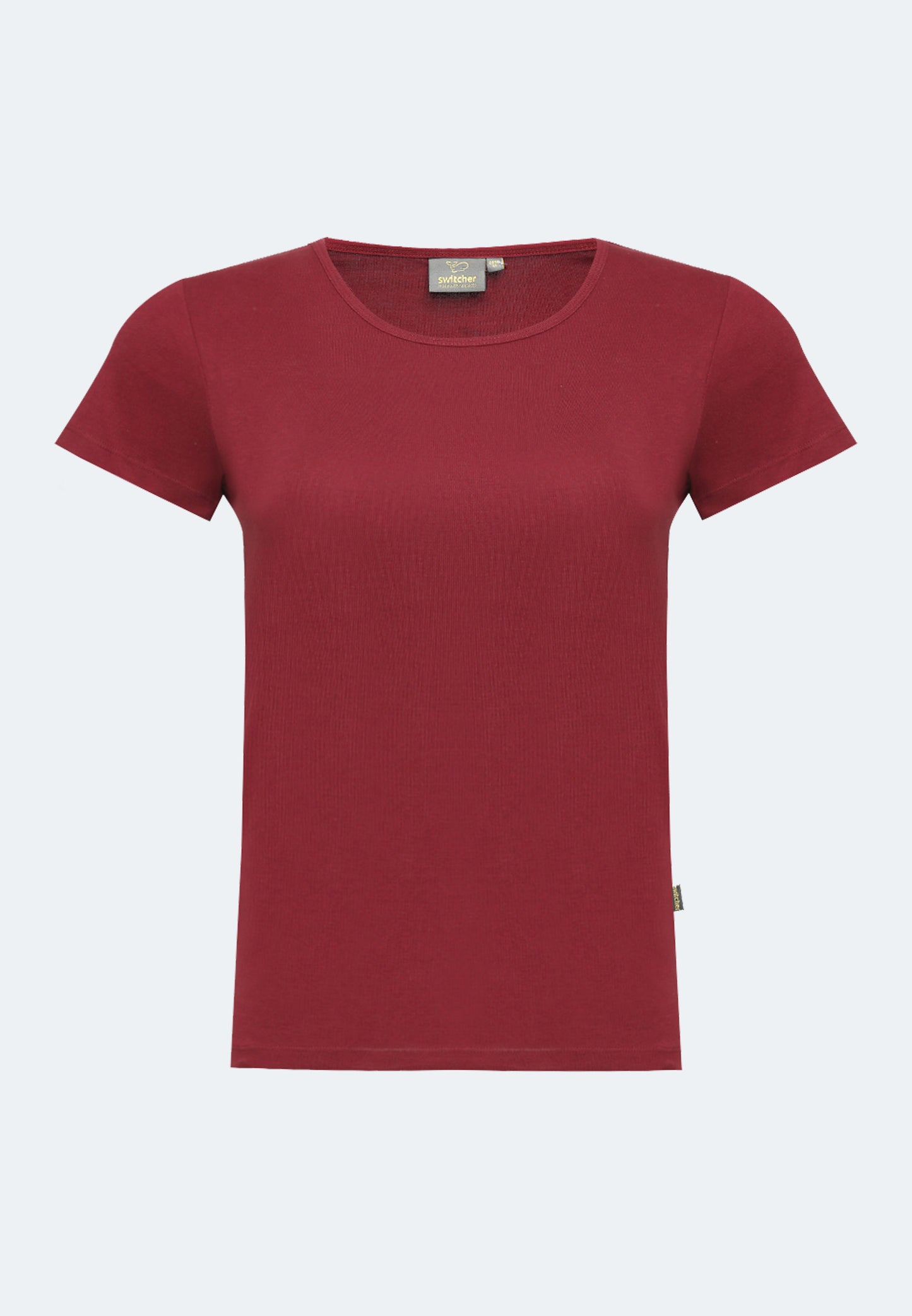 2850 Sally – Maglietta da donna sostenibile a costine con scollo rotondo