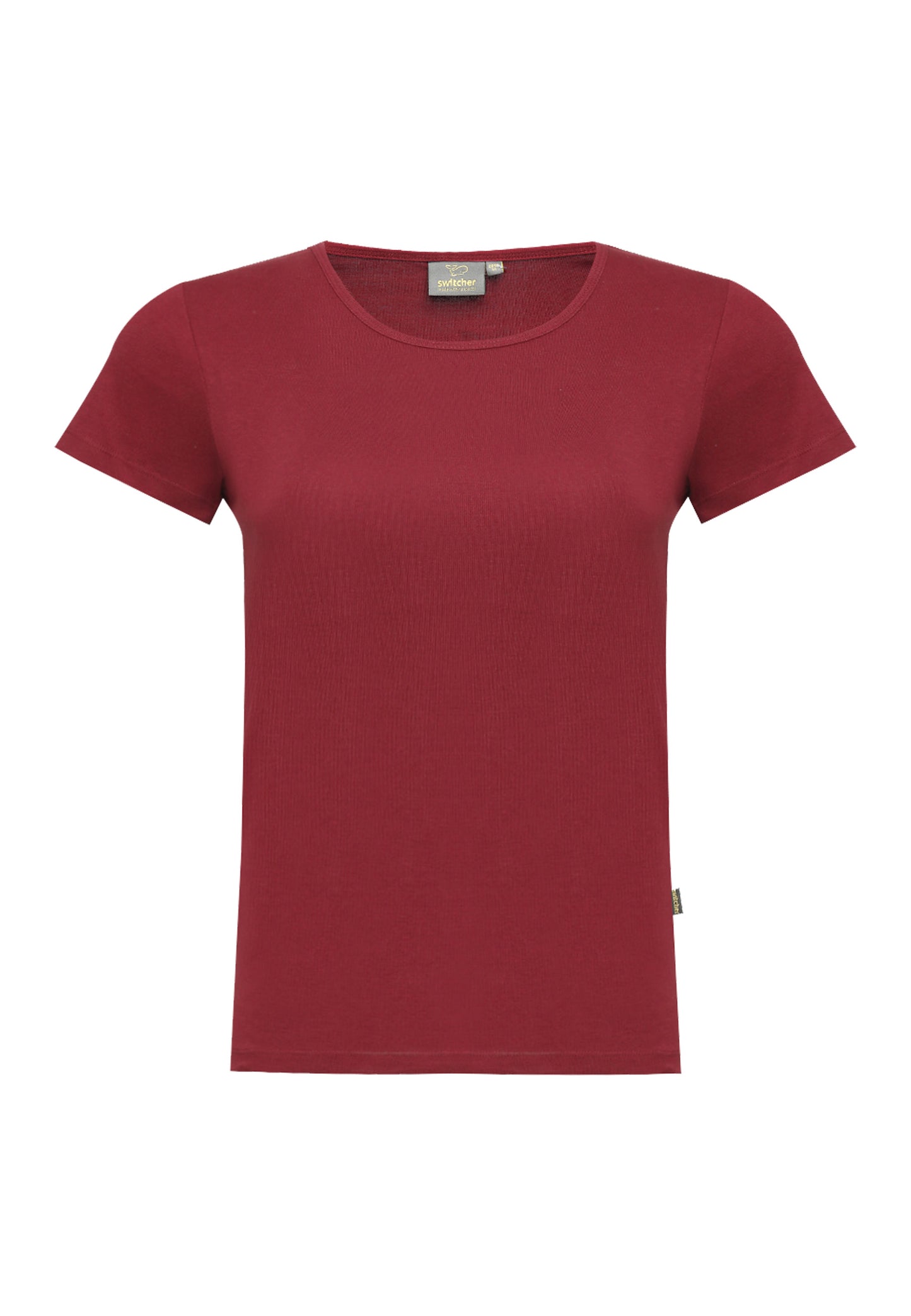 2850 Sally – Maglietta da donna sostenibile a costine con scollo rotondo