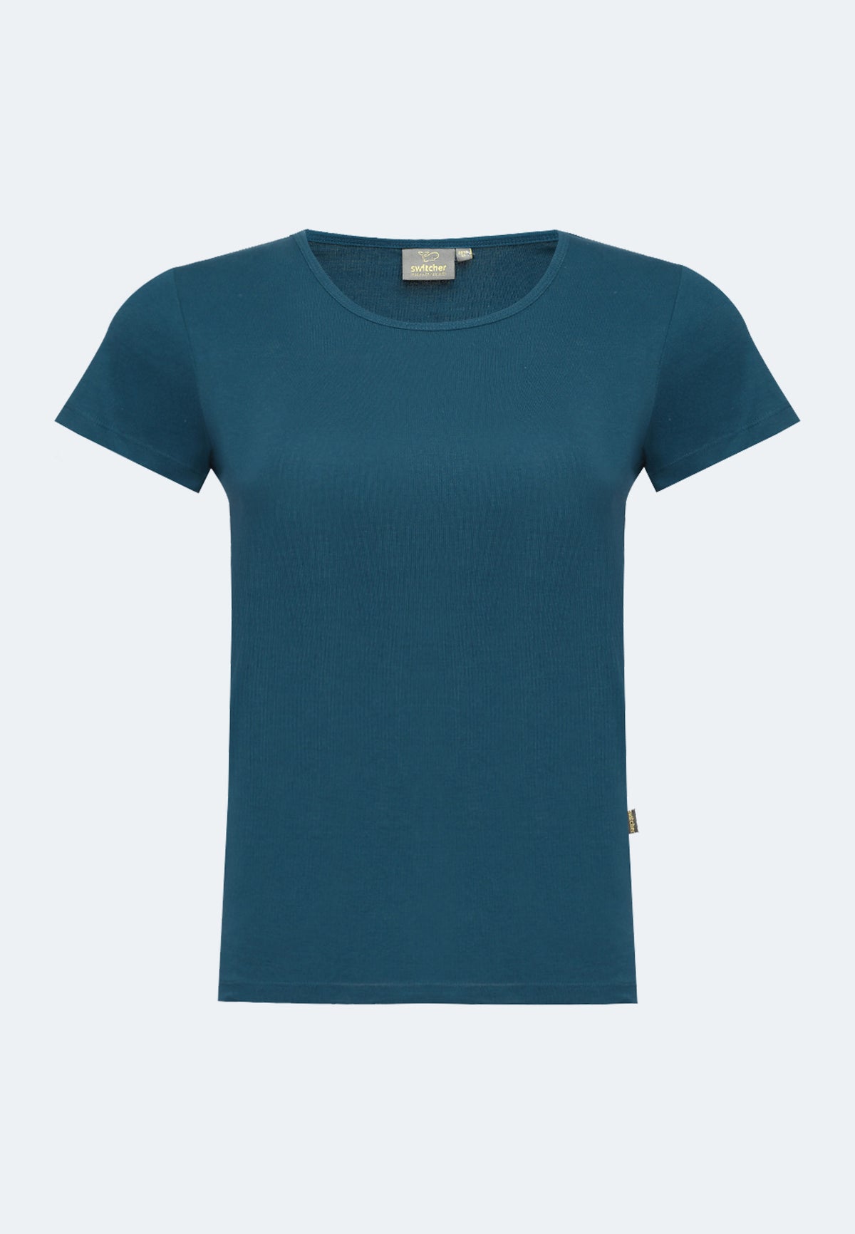2850 Sally – Maglietta da donna sostenibile a costine con scollo rotondo