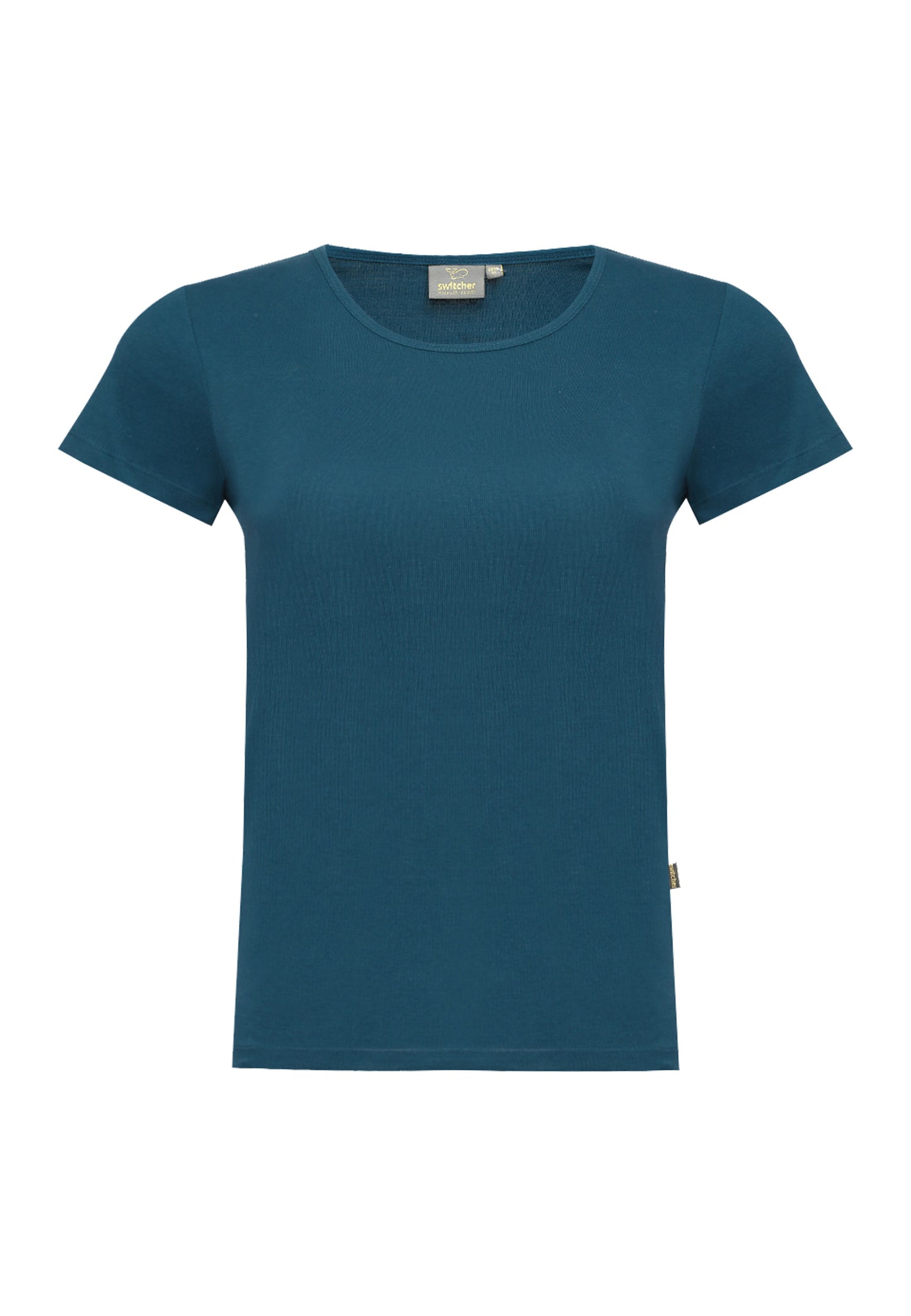 2850 Sally – Maglietta da donna sostenibile a costine con scollo rotondo