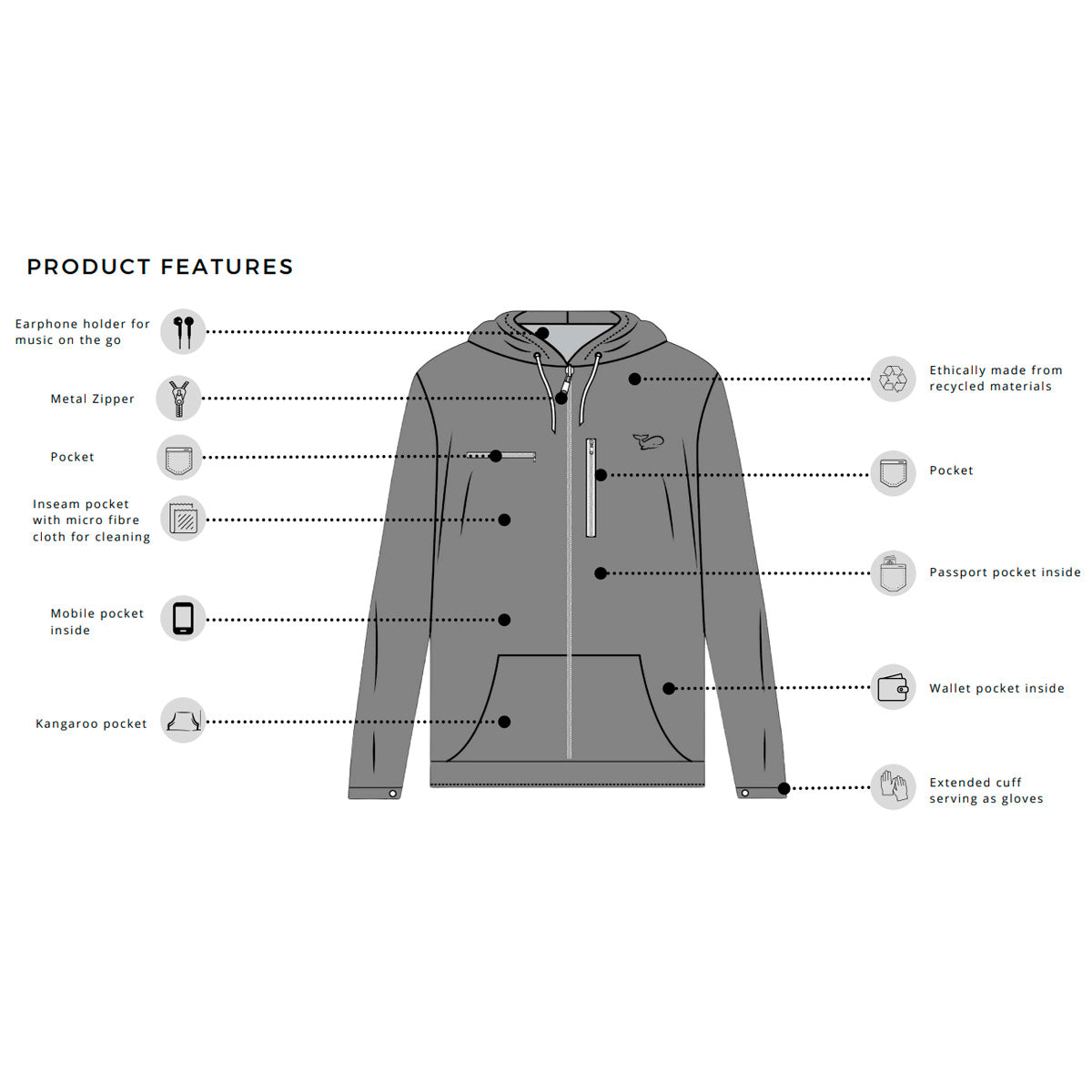 herren-moleson-recycled-baumwolle-polyester-zip-hoodie-Burgandy-Back